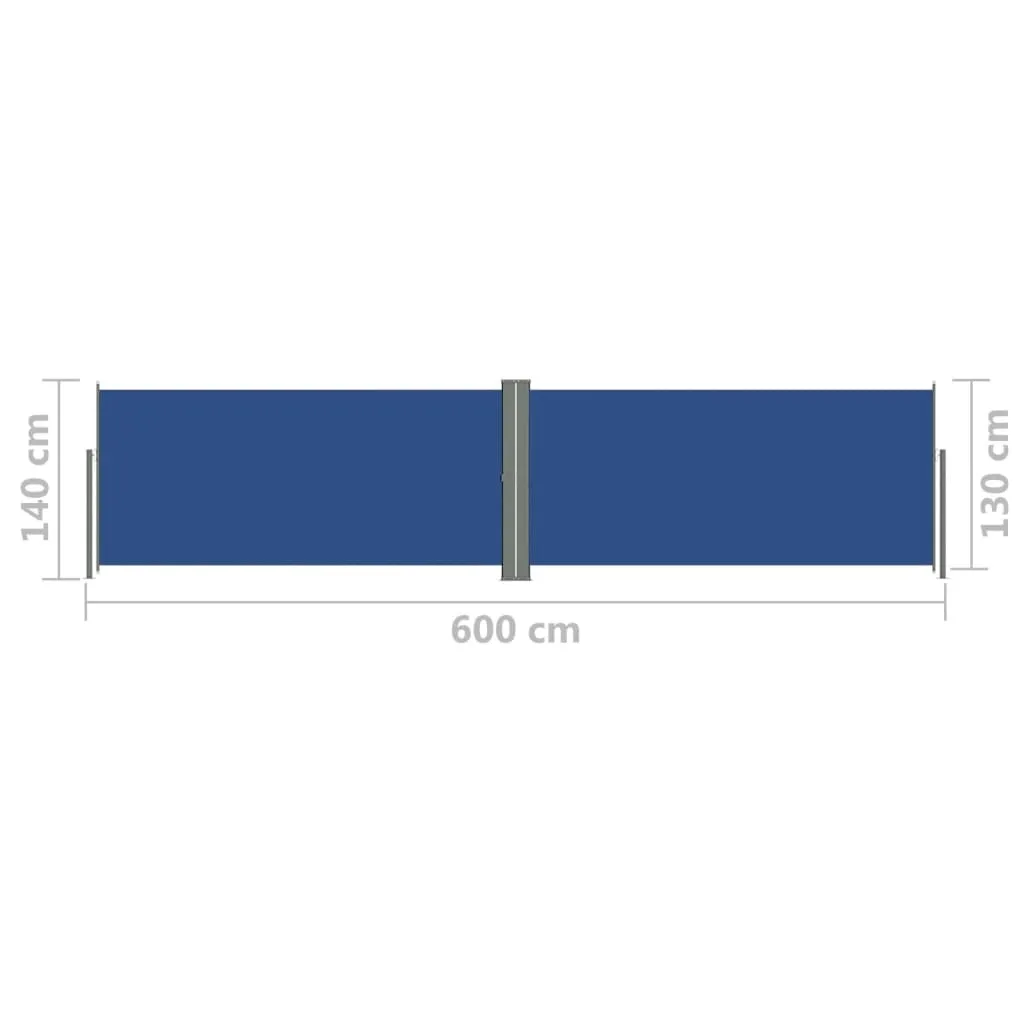 Retractable Side Awning Blue 140x600 cm