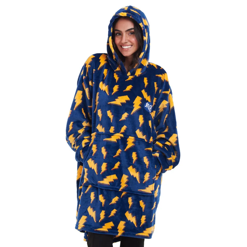 Snuggs Blanket Hoodie Dark Blue Bolt